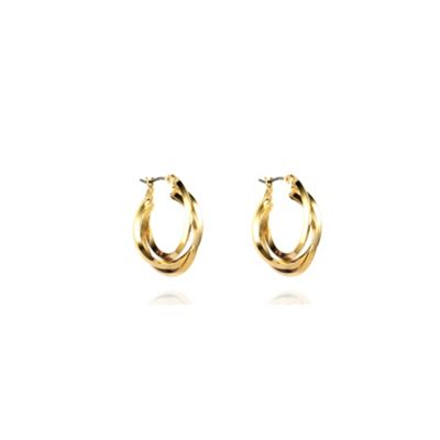 Gold three ring hoop earrings